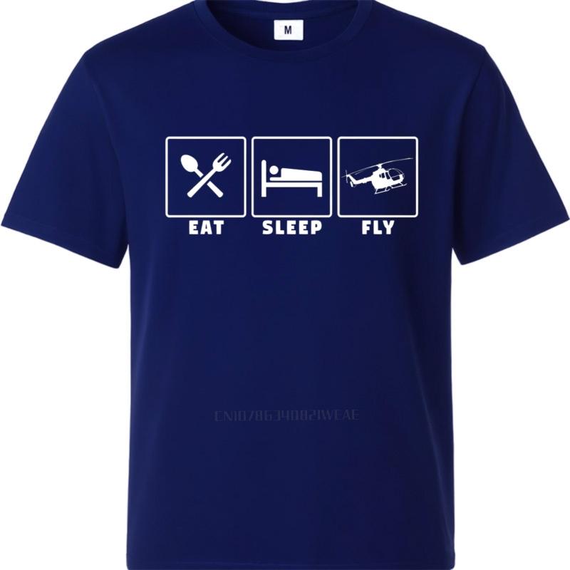 Men cotton tshirt Streetwear summer Women tshirt Eat Sleep Fly Short Sleeve Breathable ONeck tees Brand t shirt for man