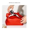 1PC Ins pleated toilet bag large capacity portable portable red wedding souvenir storage bag pu waterproof cosmetic bag