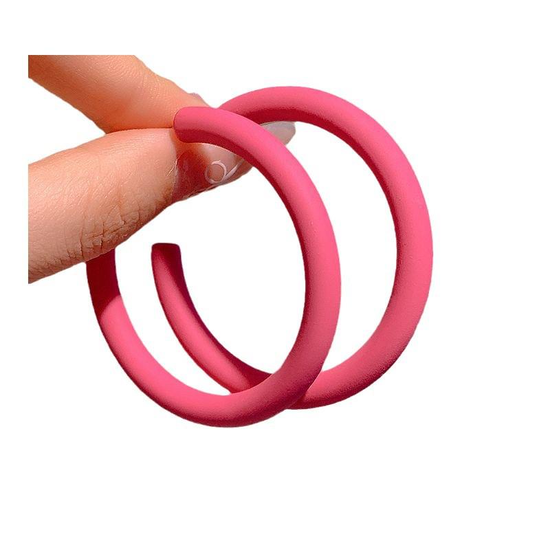 Dopamine Rose Pink Earrings: High-End 2024 Niche Design, Celebrity-Style Light Luxury for Women