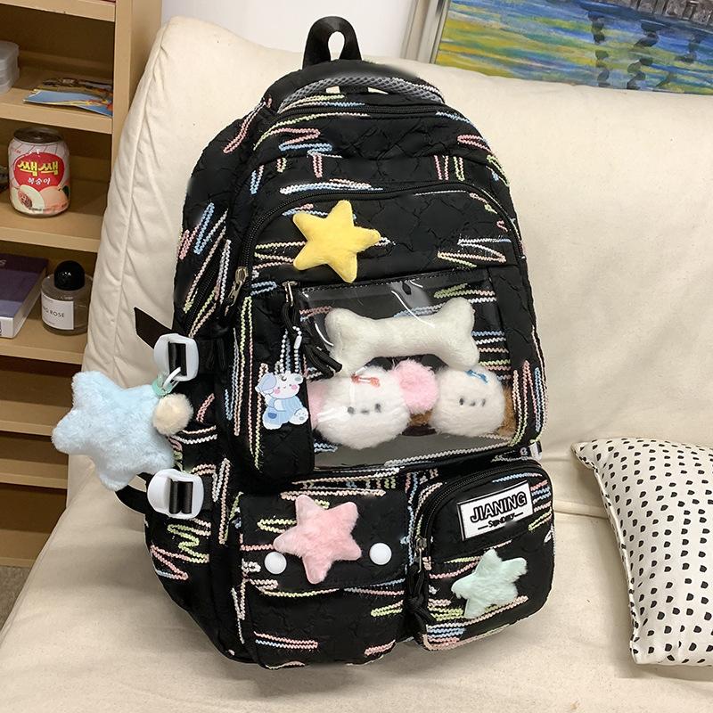 Schoolbag Children Elementary School Students Junior High School Girls Multi Layer High Value Ins Pain Bag Backpack