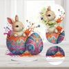 2D Flat Easter Egg Bunny DIY Double-Sided Diamond Painting Tabletop Ornaments Kit Desktop Diamond Art Kits for Adults Beginner