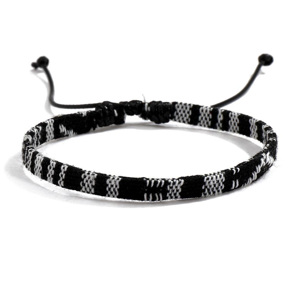 Colourful Bohemian-style cotton-linen woven bracelet – a simple versatile piece