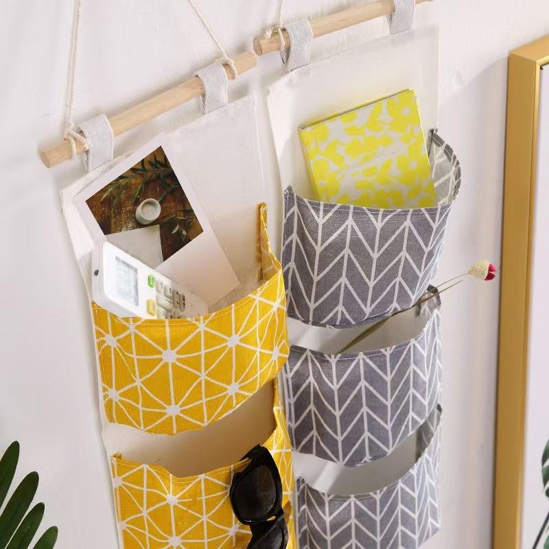 1pc/2pcs Wall-Mounted Storage Bag Bedside Dormitory Organizer Hanging Storage Bag