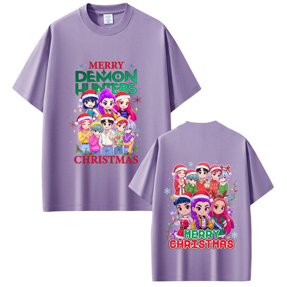 Kpop Demon Hunters Christmas Cartoon Children's 3D Printed Casual Short Sleeve Summer Comfortable Soft Children's T-Shirt