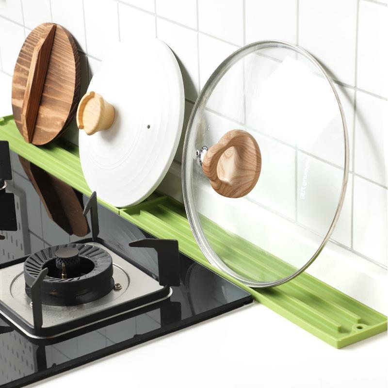 Kitchen Cooking Bench Narrow Slit Pot Lid Anti Dirt Pad Pot Lid Storage Mat Pan Shovel Placement Pad Countertop Placement Mat