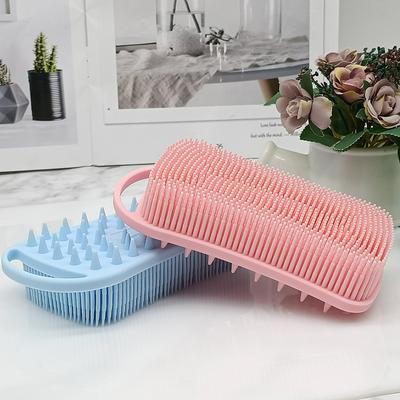 Neue quadratische Duschbürste aus Silikon, weicher Massager für die Kopfhaut, Shampoo, doppelseitiges Körper-/Babybürsten-Reinigungswerkzeug