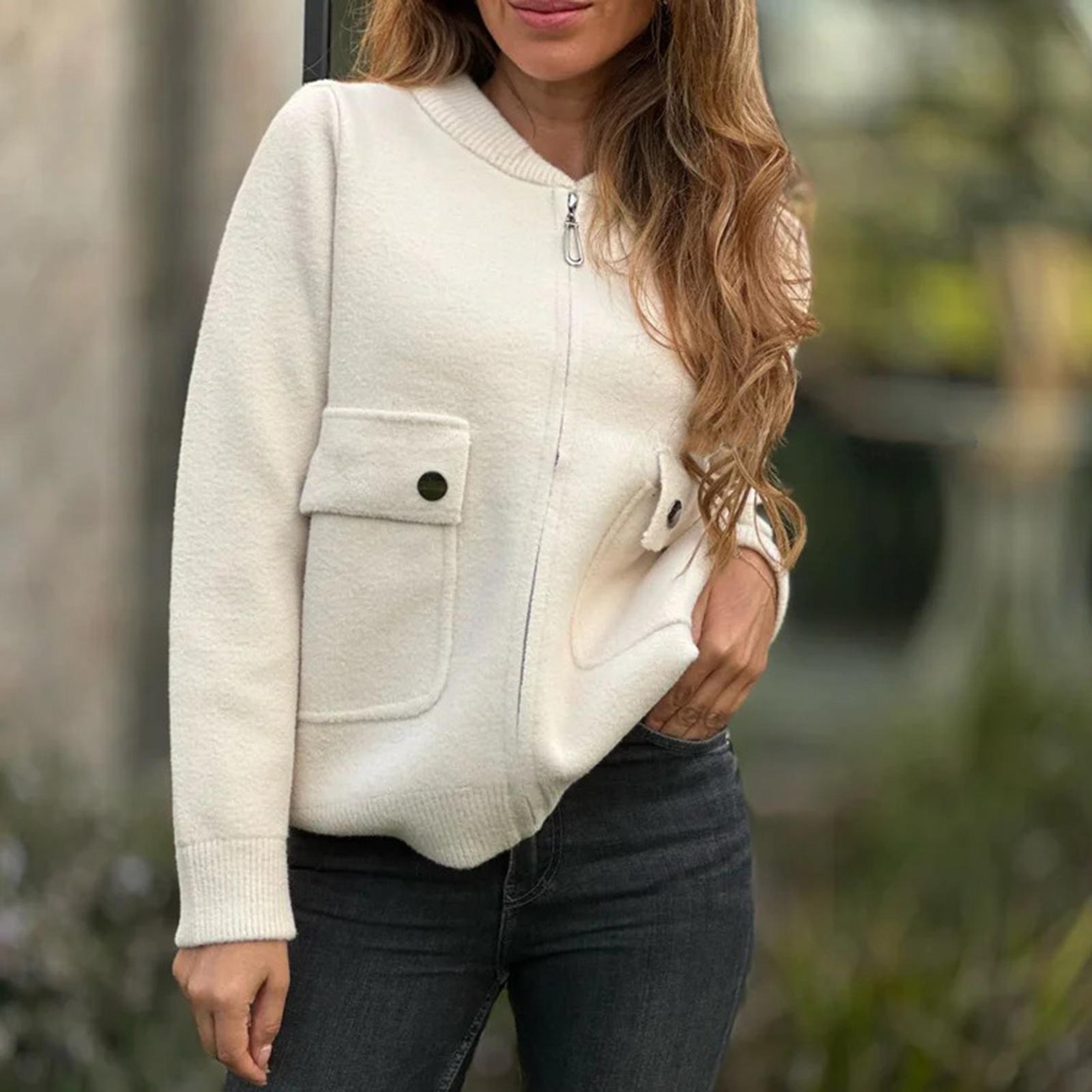 

Женский модный повседневный кардиган-жакет однотонного цвета с длинными рукавами L зелёный