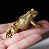 Brass Toads Miniature Figurine Antique Frogs Statue Ornament for Business Professional and Fengshuis Enthusiasts Gift