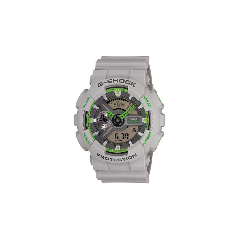 

Casio CASIOG-SHOCK YOUTH Series Fashionable Neon Color Classic Large Dial Design Sports Waterproof, Shockproof and Antimagnetic Quartz GA-110TS-8A3 серый