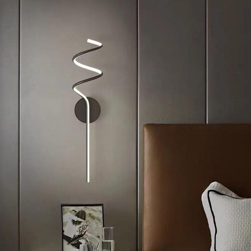 Modern Minimalist LED Spiral Wall Light - Warm Soft Bedroom Decor & Aisle Illumination