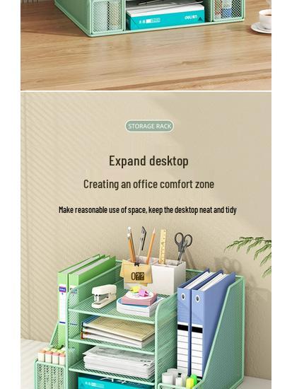 Desktop File Organizer: Multilayer Large Capacity Storage Rack for Office Supplies