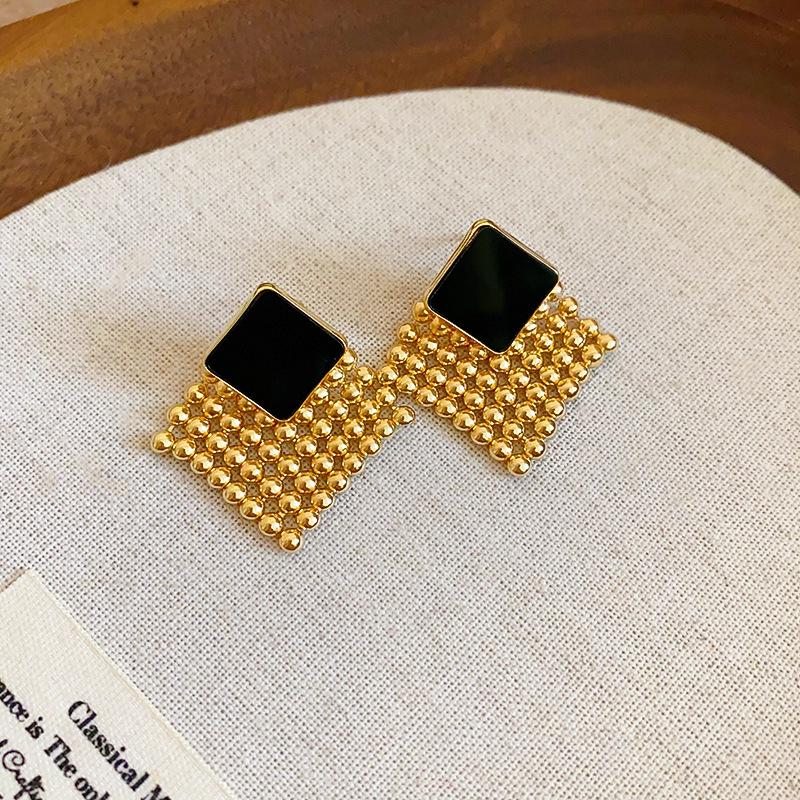 Vintage Silver Needle C-Shaped Diamond Pearl Stud Earrings - Elegant and Versatile Niche High-End Jewelry