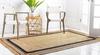 Jute Rug Natural Carpet Rectangle 100% Natural Fiber Area Living Rug Handmade Look