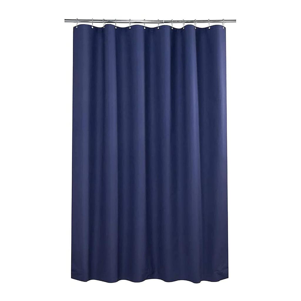 Waterproof PEVA Shower Curtain with Hooks, Solid Color, Thickened & Punch-Free for Bathroom