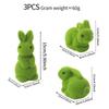 Simulation Moss Easter Decorations Moss Green Easter Bunny Figurines  Garden Decorations