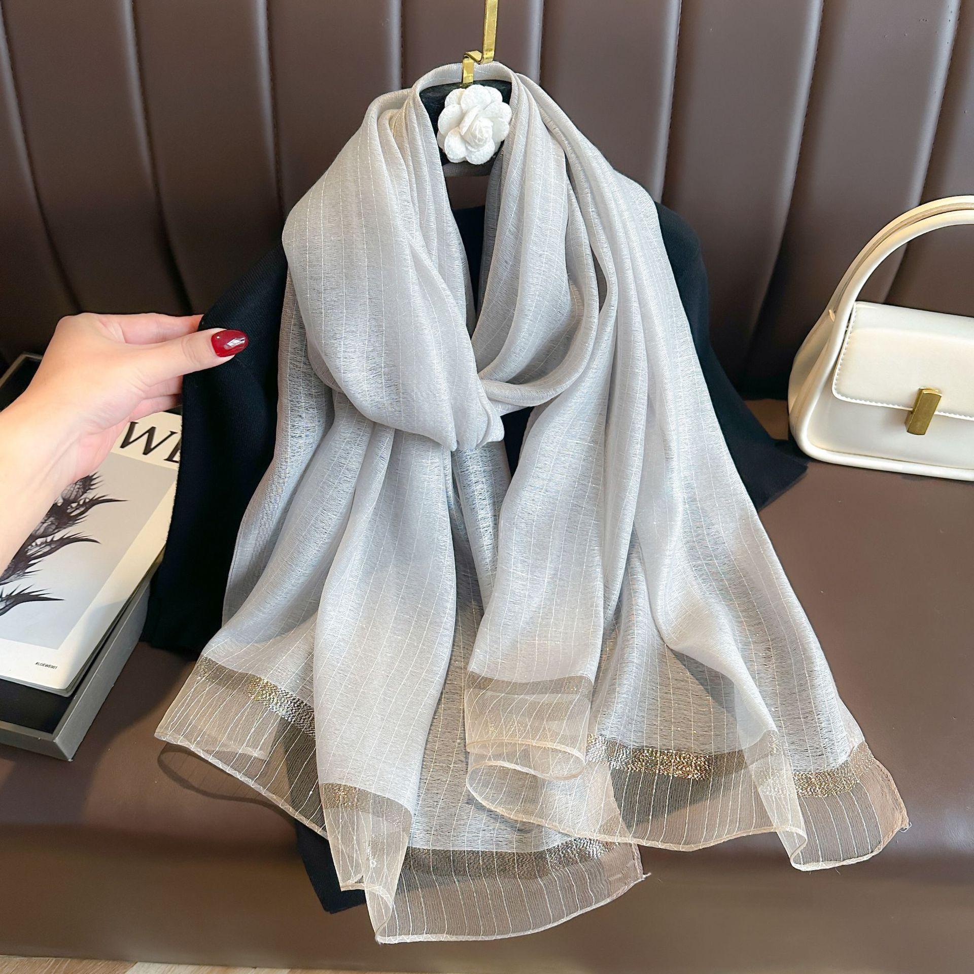 Lange Seidenwollschals Schals Und Wickeltücher Für Damen Foulard Luxus Hijab Damen Pashmina Halstücher Bandana Poncho 70x180cm black