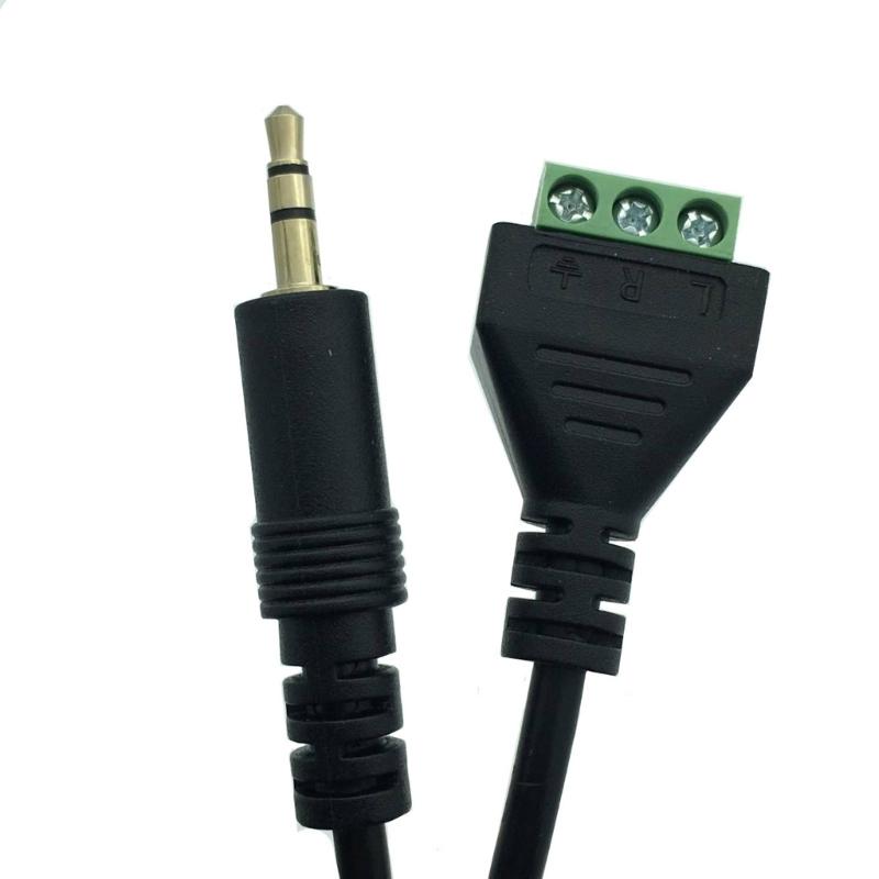 2Channel 3.5mm Male Jacks to Screw Terminal Adapter Cable 3.5mm Screw Terminal Adapter Cable for Audios Devices 30cm