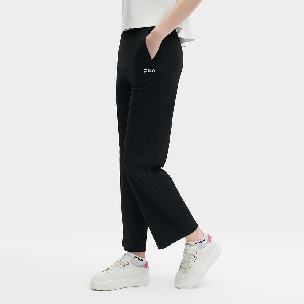 Fila Heritage Knitted Sports Pants Casual Fashion Long Pants Women Bottoms Black F11W428601FBK