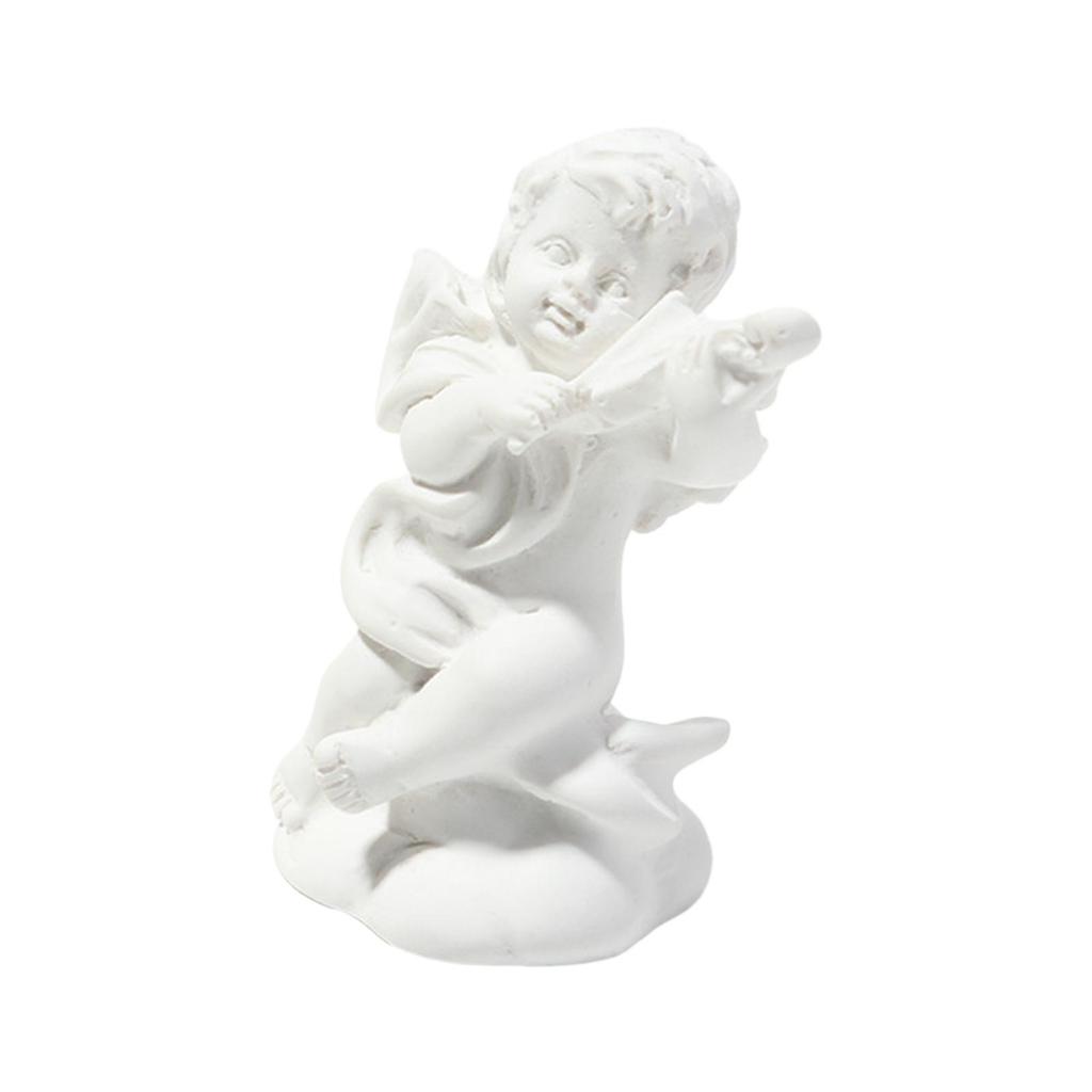 Little Angel Statue Cherub Sculpture Art Craft Ornament Miniature Figurine for Entrance Living Room Centerpiece Office Shelf