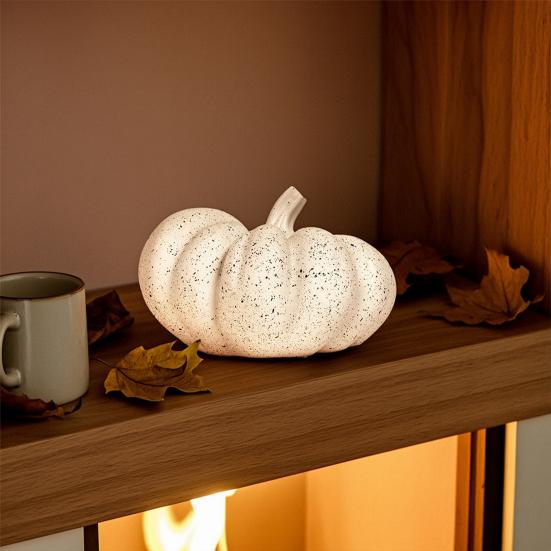 Halloween Pumpkin Ornaments, Resin Delicate Texture Stable Sculpture, Spotted Textured Accents, for TV Cabinet Wine Cabinet Table Decor