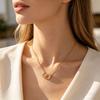 Elegant Stainless Steel Heart Necklace - Light Luxury Clavicle Chain, Women's Titanium Steel, Fade-Resistant Niche Design