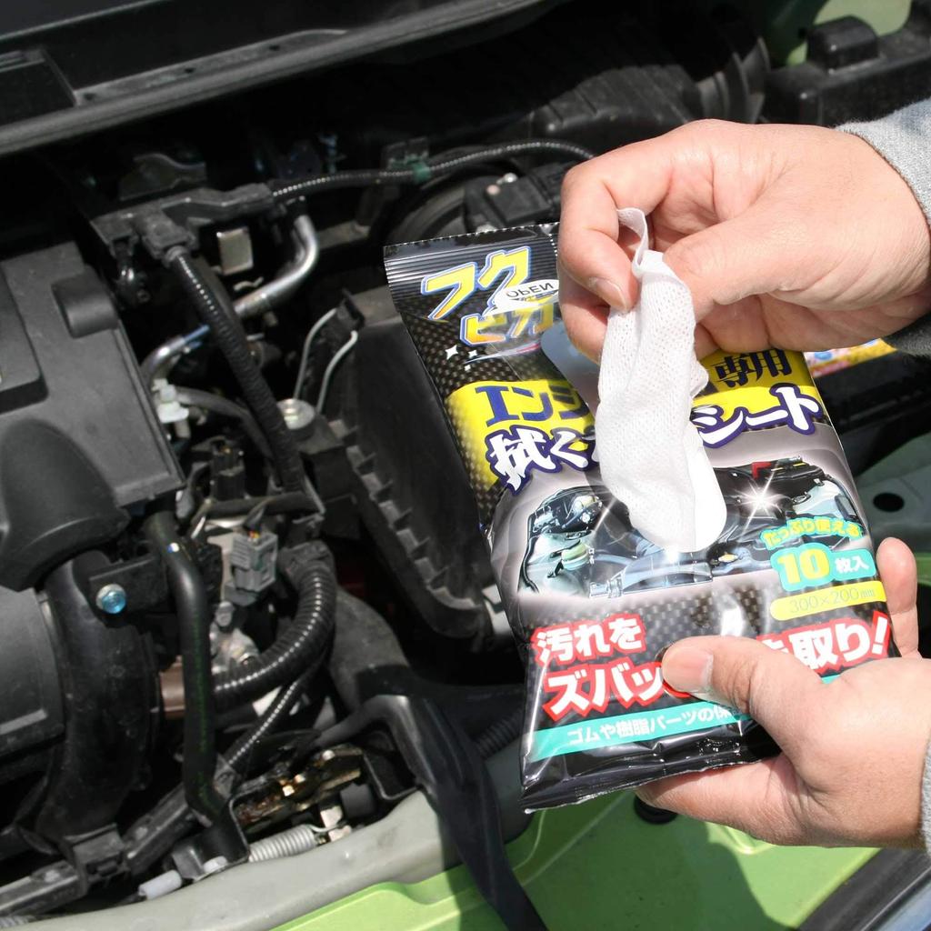 Fukupica Engine Room Dedicated Wipe Sheets, 10 Sheets, Cleaning, Protection, Glazing (Set of 2 Original Toy Cards Included)