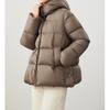 Soft puff goose down jacket, bread jacket, removable hat down jacket women's short winter new high-end