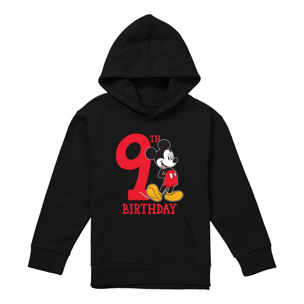 Disney Childrens/Kids Mickey Mouse Shirt 9th Birthday Pullover Hoodie