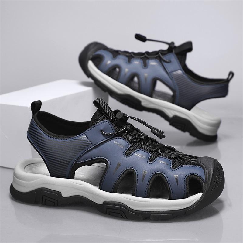 Summer Men Sandals Genuine Leather Mens Casual Shoes Outdoor Men Leather Sandals for Men Beach Shoes Roman mens Shoes