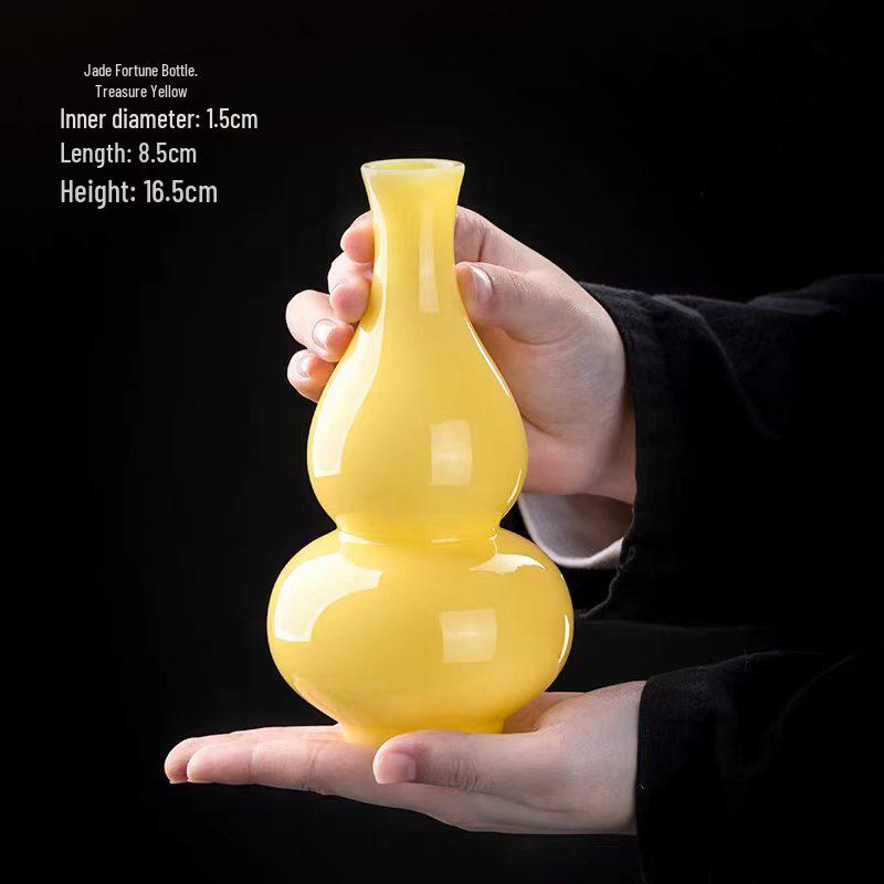 

Handmade Dehua Jade Porcelain Vase for Flower Arrangements - Small Home Decor Ornament