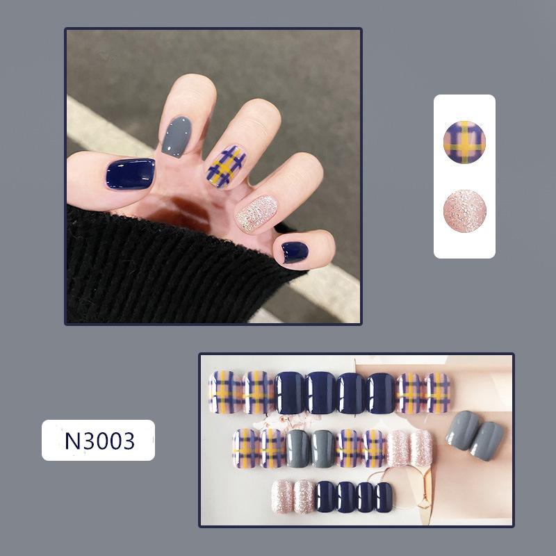 Cute Japanese Cat Eye Short Handmade False Nails Nail Art Stickers