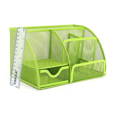 Organizador de Mesa VANRA™ com Porta-Canetas de Malha Metálica, Suporte para Canetas com Gaveta, Estojo Multifuncional para Lápis, Estojo de Lápis e Organizador de Pequenos Objetos