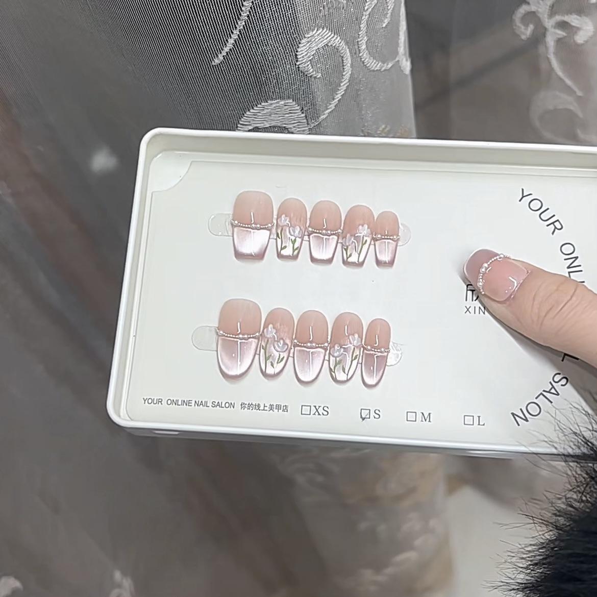 

Чисто ручная работа Фототерапия Носимая броня Розовый тюльпан Кошачий глаз Градиент Трехмерный цветок Готовый продукт Large L