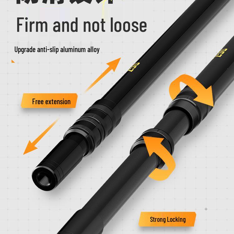 Superharte Carbon-Angelruten-Kombination: Kescher, Rute, Kopf, Fischbehälter, Extraharte integrierte Blankrute