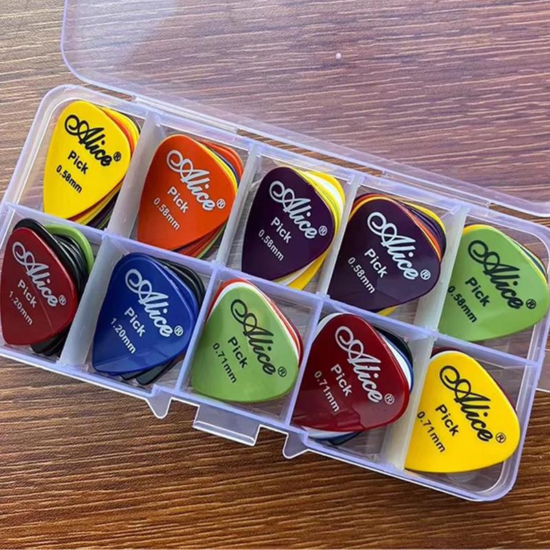 30/40/50pcs Multicolor Guitar Picks with Box ABS Premium Plastic Guitar Picks for Acoustic Electric Guitars Bass Ukulele TMZ