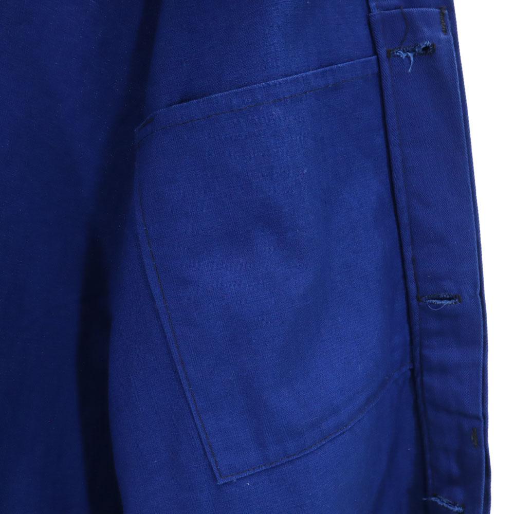 EURO WORK 70s 80s Vintage Herringbone Long Sleeve Shirt 50 Blue Men's Used