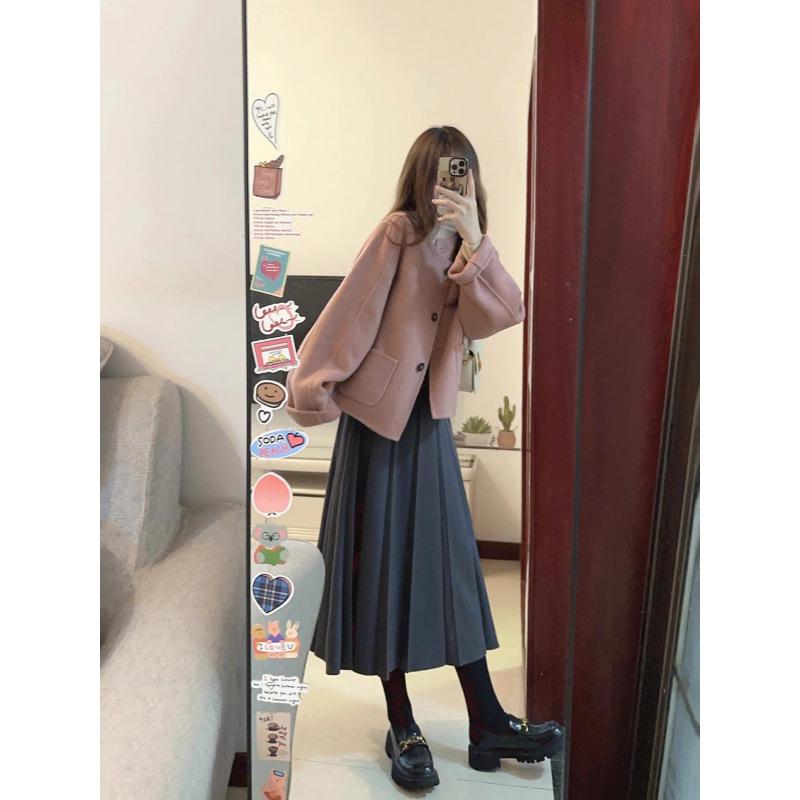 Women's Korean Style Woolen Coat: Autumn/Winter, New Small Fragrance, Velvet-Lined, Thick, Short Suit.
