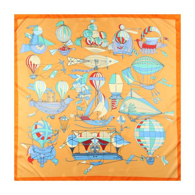 

Manual Hand Rolled Twill Silk Scarf Women Fly Boat Print Square Scarves Wraps Echarpes Curled Foulards Femme Bandana Hijab 90CM 90x90cm