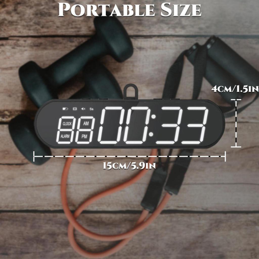 Fitness Timer Nedtelling/opptelling Klokke Digitalt Display Håndholdt Kalkulator Intervall for Utendørs