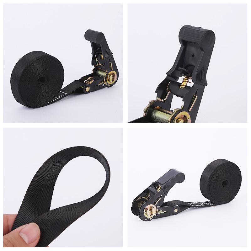 Plastic Coated Polyester Ratchet Straps - Hookless Cargo Tighteners & Luggage Rack Fasteners