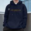 Simple Los Angeles LOS ANGELES Gold Letter Small Print Hooded Sweater Loose Couple Hoodie