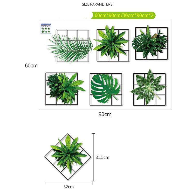 Green Leaves Plants Wall Stickers for Living Room Bedroom Home Decoration Kitchen Window Wall Art Decals