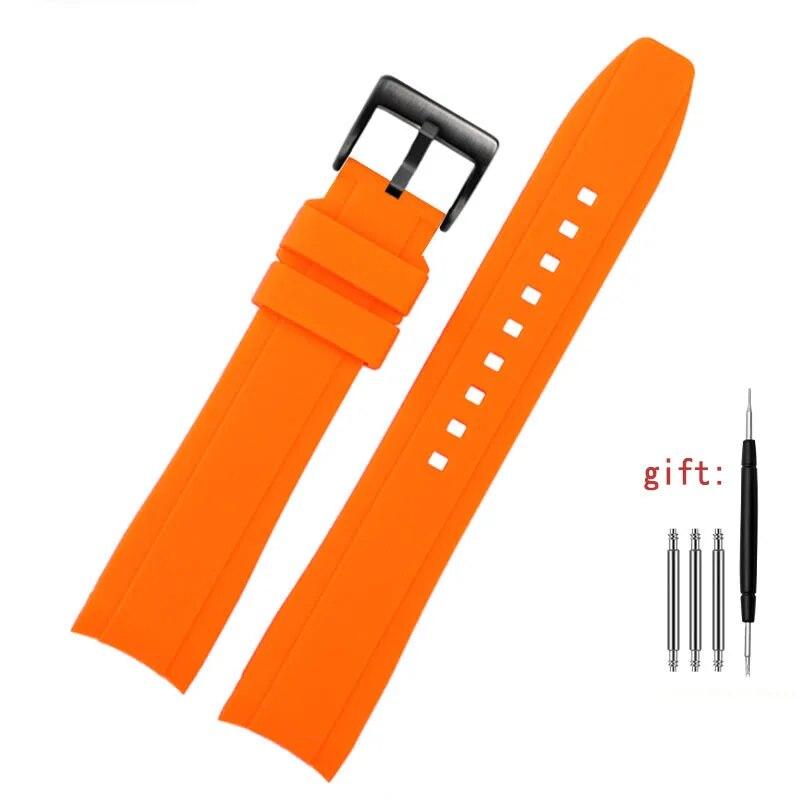 

Мужской силиконовый резиновый ремешок для часов Rolex Water Ghost Seiko Citizen tissot 20 мм 22 мм, спортивный браслет, универсальный ремень с изогнутым концом 22mm