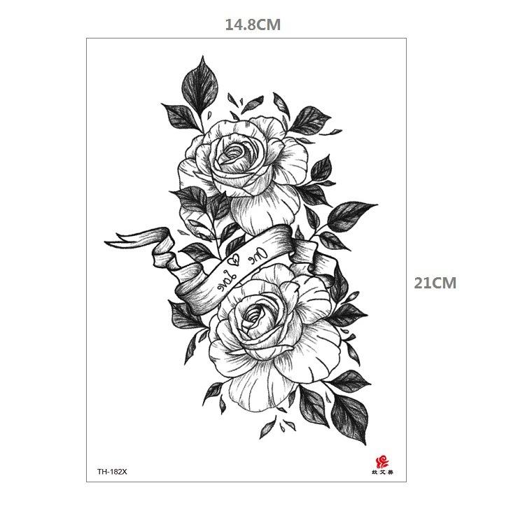 Tiger Tattoo Sticker Half Arm Lion Large Pattern Water Transfer Amazon Set