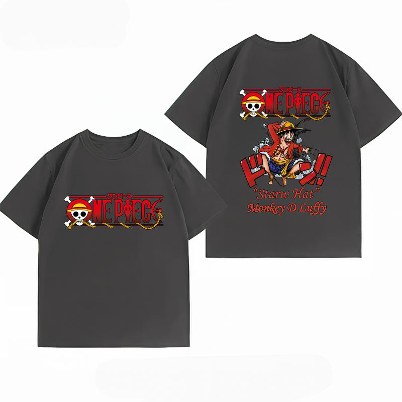 One Piece Luffy Unisexs 100 Cotton Tshirt Streetwear Fashion Anime Graphic Short Sleeve Unisexs Tops