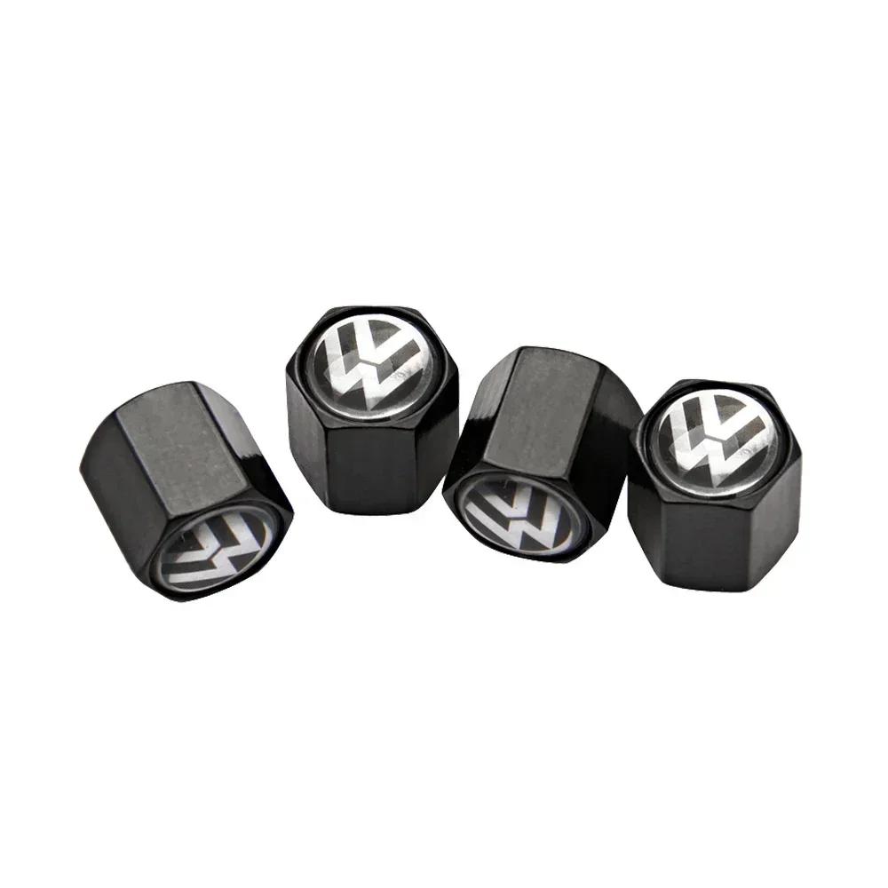 New New 4pcs Car Wheel Tires Valve Caps Tyre Dust Covers For Volkswagen GTI Passat Touareg Tiguan Golf Bora Jetta CC Beetle P