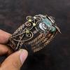 Copper Azurite Malachite Cuff Bracelet Copper Wire Wrapped Bangle Adjustable Cuff Bracelet Moonstone Bangle Handmade Dainty Gemstone Jewelry