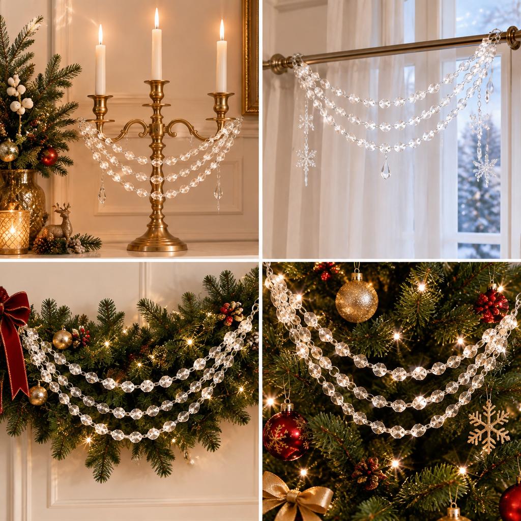Acrylic Christmas Wreath with Snowflake Icicle Design