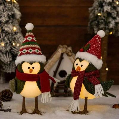 Christmass Creative Home Decoration Items with Lights Bird Dolls Atmosphere Decoration Doll Gifts Fashion Accessories Tools