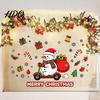 Decorative Glass Stickers Cute Snowman Scooter Christmas Static Window Cling Cartoon Merry Indoor Outdoor Holiday Decor Decal Waterproof Sticker for